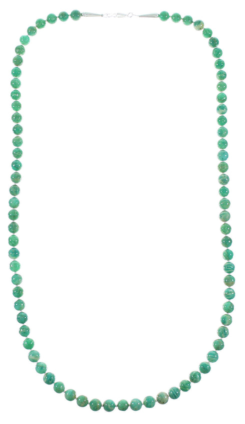 Amazonite Navajo Silver Bead Necklace AX99952
